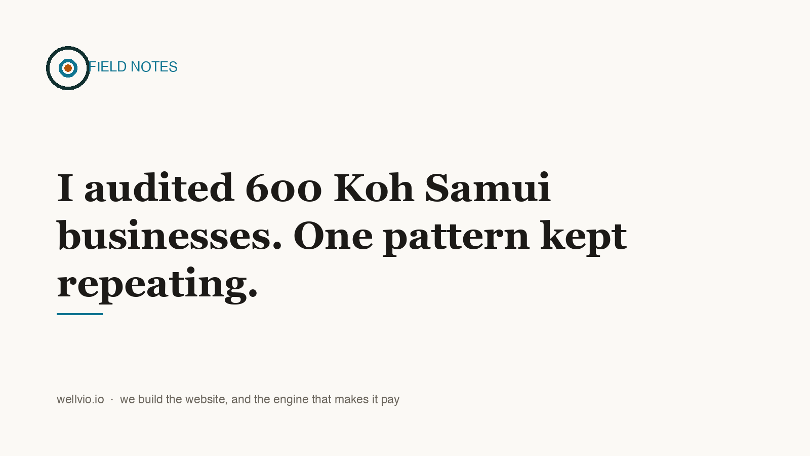 I Audited 600 Koh Samui Businesses. Here Is the One Pattern.