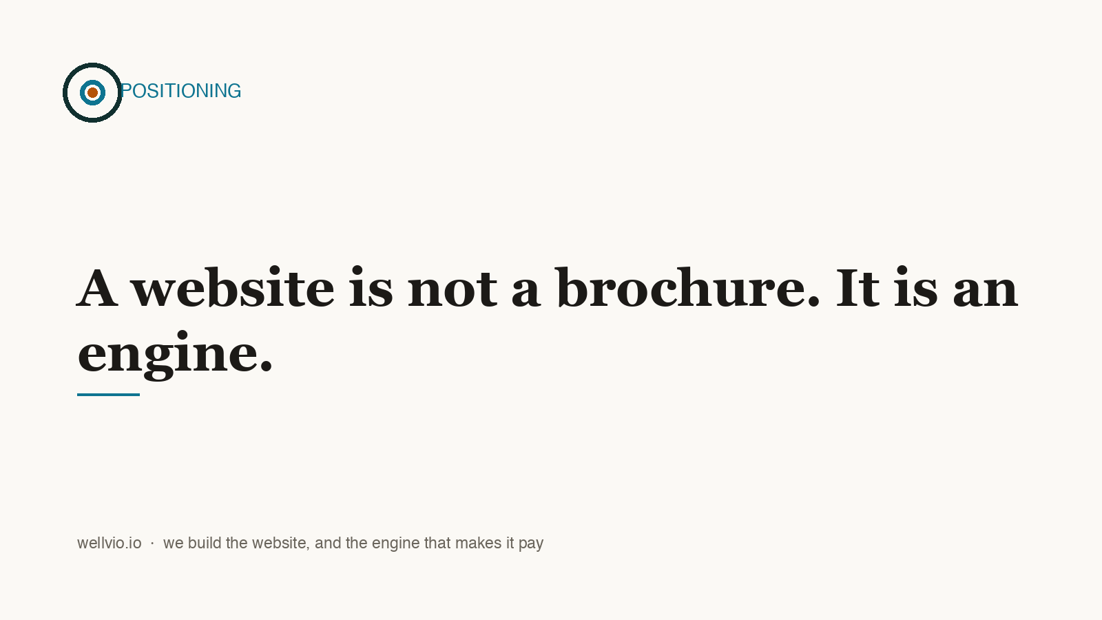 A Website Is Not a Brochure. It Is an Engine.