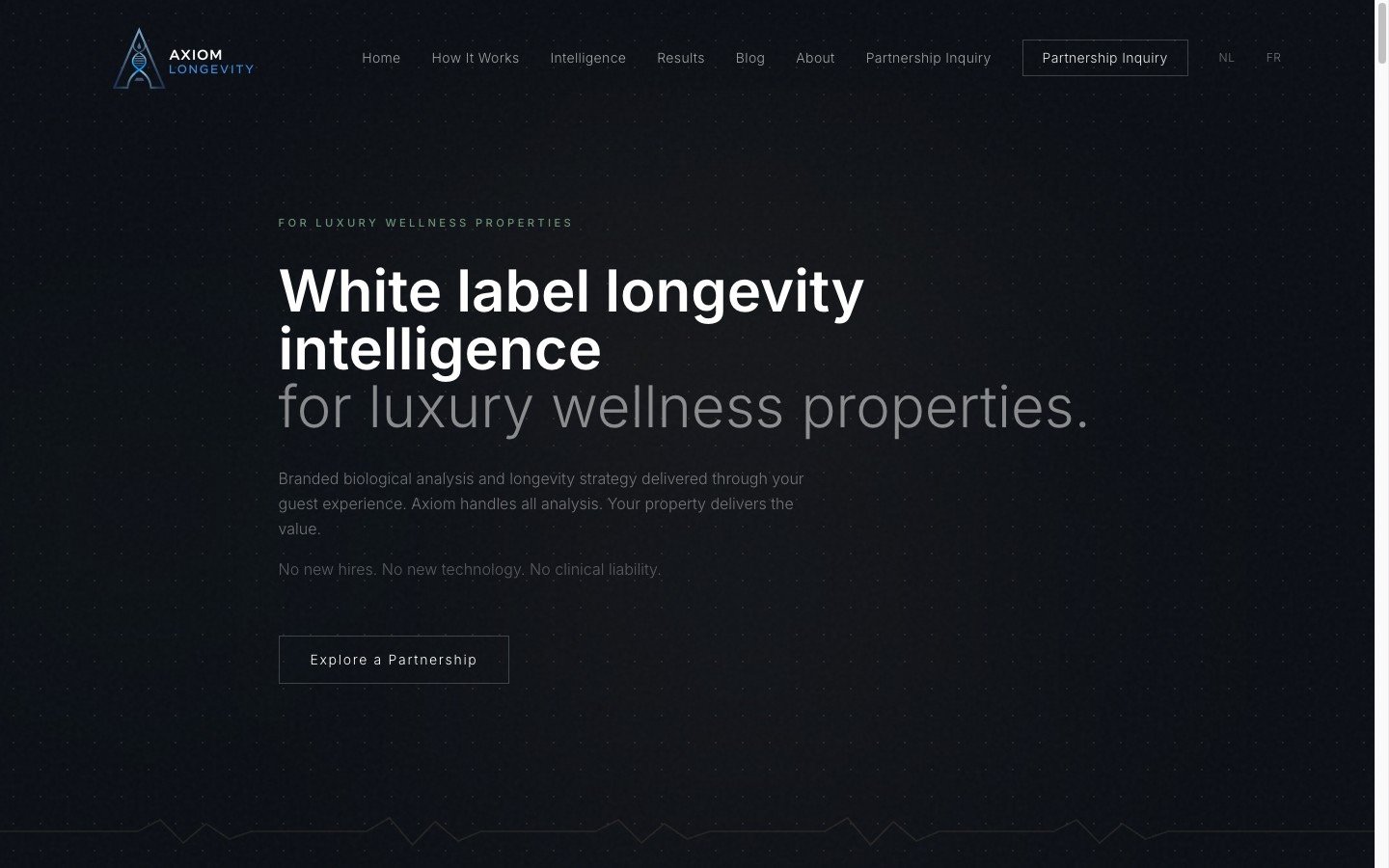 Axiom Longevity website hero