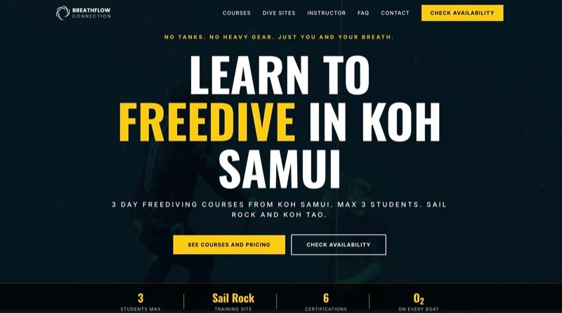 Freediving Koh Samui website