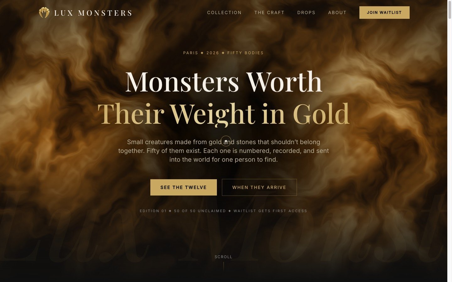 Lux Monsters website hero